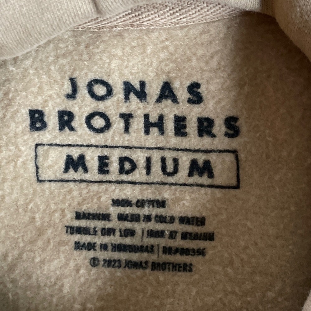 Jonas Brothers The Tour 2023 Graphic Hoodie Tan Medium - Picture 4 of 6